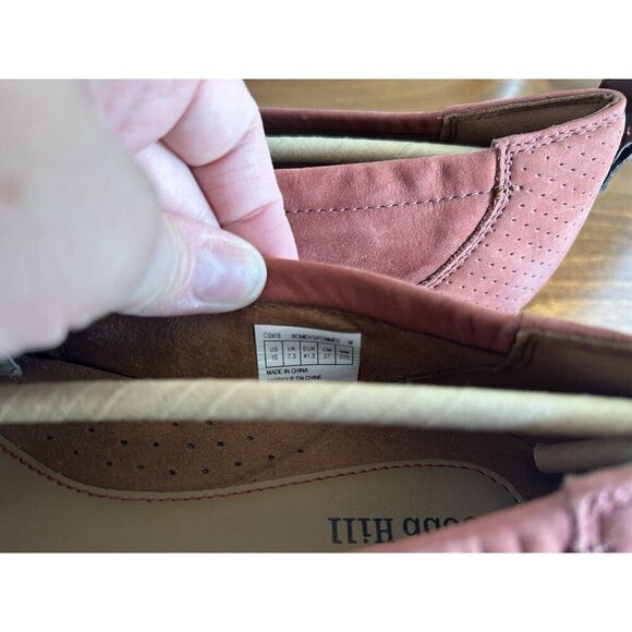 Cobb Hill Women's Slip-on 10 M Red Rust Flat Loafers Suede Closed Toe NEW - Picture 2 of 5